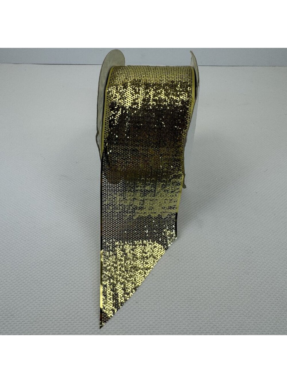 Michaels Stores Gold Sequin Mesh Ribbon Roll 35 Yards 3.25 Inches Wide Sieve #40